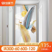 Zhaocai Elk entrance door decorative painting vertical corridor aisle murals Nordic living room modern simple hanging painting