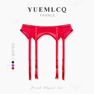 [Yueyue Legend]French-Style High-End Garter Belt Integrated Stockings Anti-Slip 2025 New Style Suspender Stockings Red