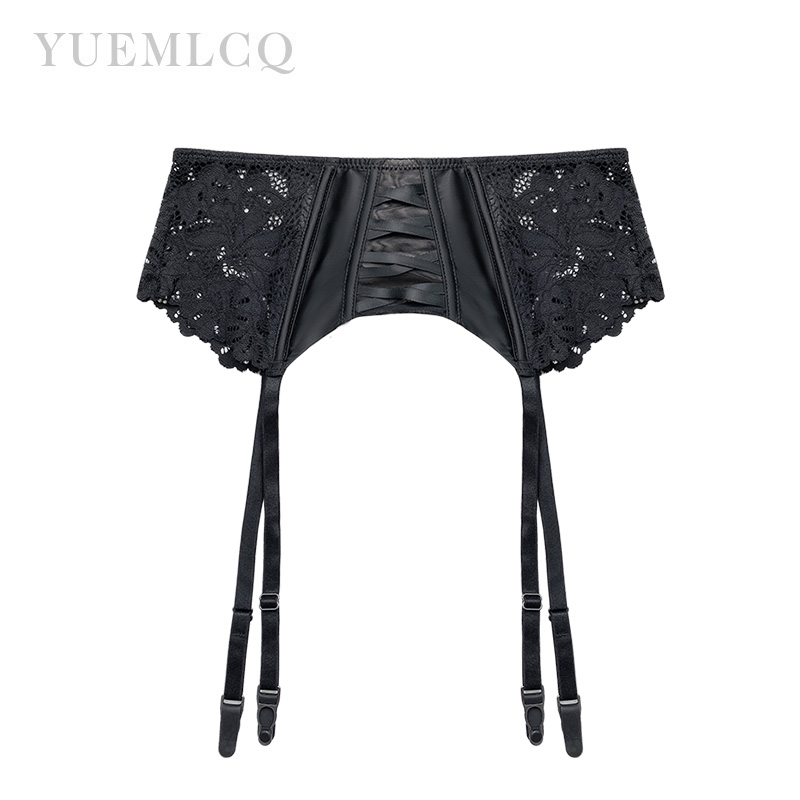 大きいサイズのストッキングガーターセクシーなレースの黒のヨーロッパの宮殿のウエストフレンチガーターゴールドバックル安定