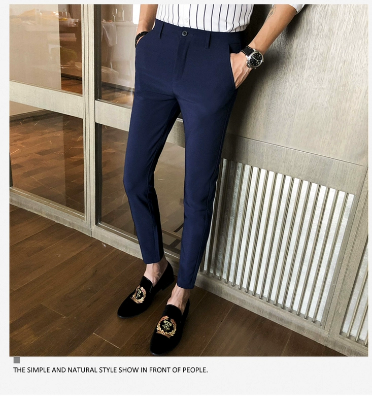 Mùa hè nam chín quần Hàn Quốc phiên bản của xu hướng của quần âu thanh niên hoang dã chân quần Slim 9 điểm quần quần nam quần jogger kaki
