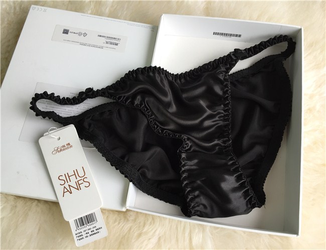 Thời trang Quần lót lụa Sexy 100% lụa Bà Thong T-Pants Briefs Sexy ..