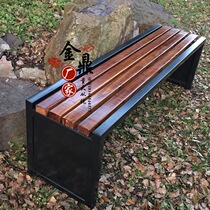 New outdoor park anti-corrosion plastic wood seat square outdoor row chair stool garden school leisure without backrest long