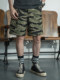Shorts wide military retro tiger print camouflage cargo shorts