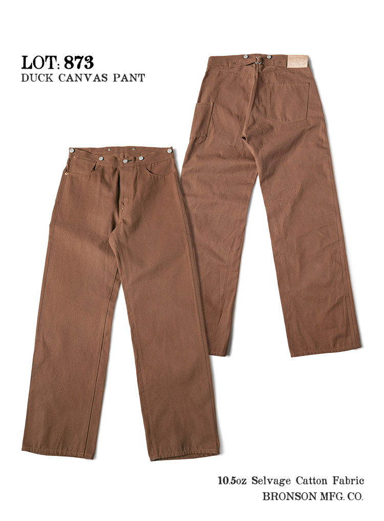 Bronson Vintage 1873 Duck Canvas Work Pants High Waist Trousers