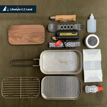 CCLand Trangia Lunch Box Chopsticks Special Cutting Board North American Quality Black Walnut Wood Chopping Block Outdoor Camping