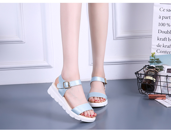 Mùa hè 2018 Dadongping sandal nêm trung niên nữ size nhỏ 33 34 size lớn 41 42 dép bà bầu chống trượt sandal