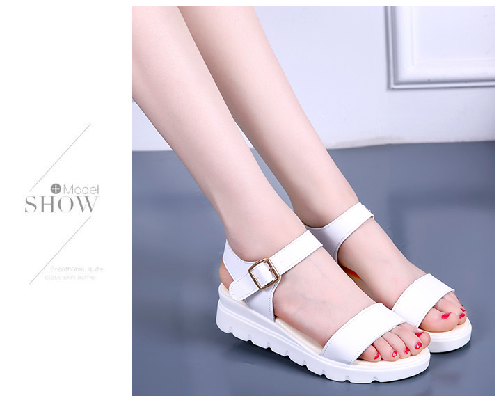Mùa hè 2018 Dadongping sandal nêm trung niên nữ size nhỏ 33 34 size lớn 41 42 dép bà bầu chống trượt sandal