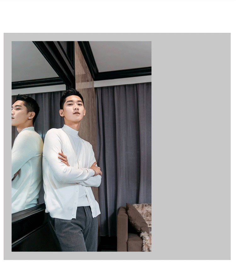 5 màu Horizon Men Mùa thu và mùa đông quý ông Slim áo nịt len ​​hai dây phiên bản Hàn Quốc áo hoodie nam