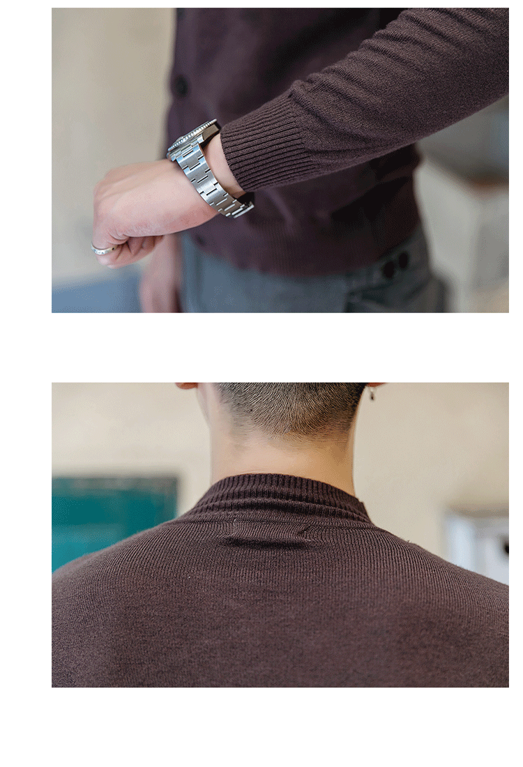 5 màu Horizon Men Mùa thu và mùa đông quý ông Slim áo nịt len ​​hai dây phiên bản Hàn Quốc áo hoodie nam
