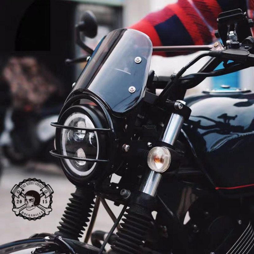 Retro locomotive retrofit Former wind-proof Longjia V Cafe 250kpm200 retro small windshield