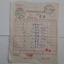 Qiqihar express mail stamp 96 1 16 general list of postal express mail Chengdu terminal stamp transit double stamp clear