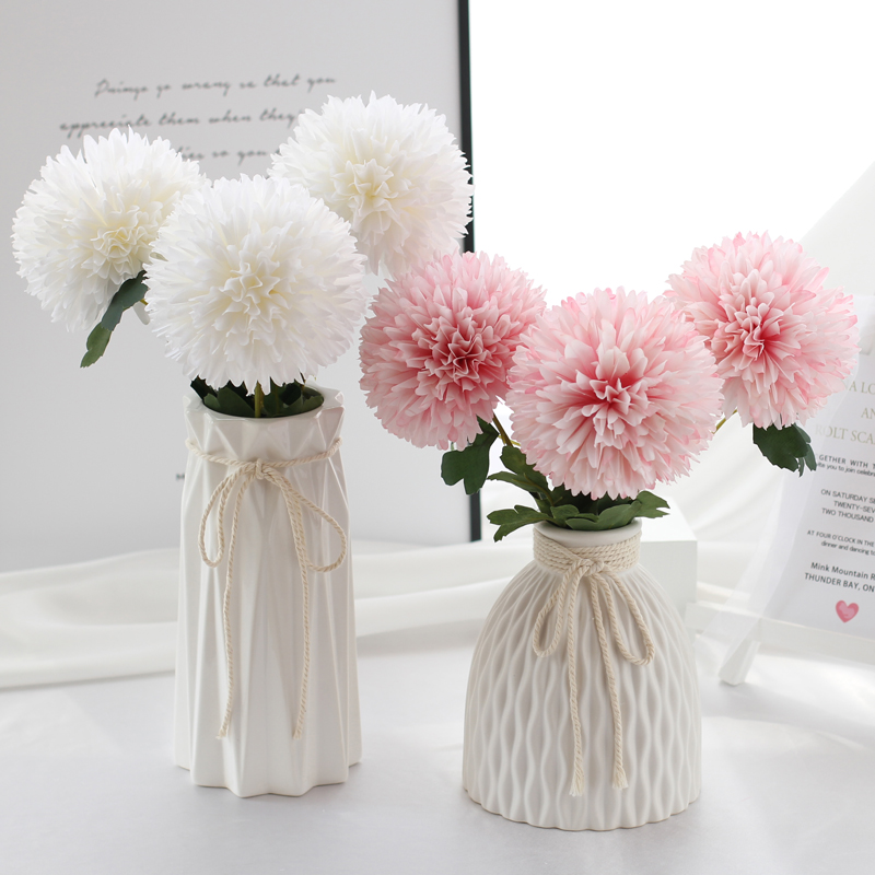 Ceramic belt large vase Nordic small fresh simulation fake flower silk floral home living room dining table decoration decoration