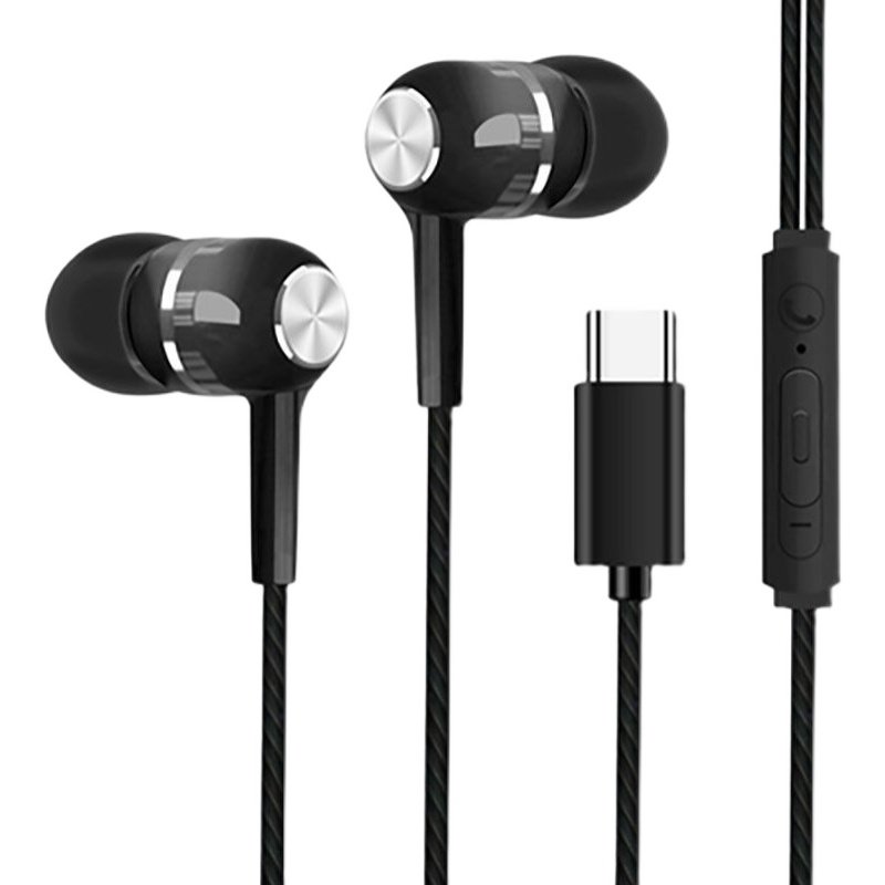In-Ear Wired Type-C Flat Port Headphones with High Sound Quality, Inline Control, and Microphone for Listening to Music and Sports, Suitable for Xiaomi and Oppo