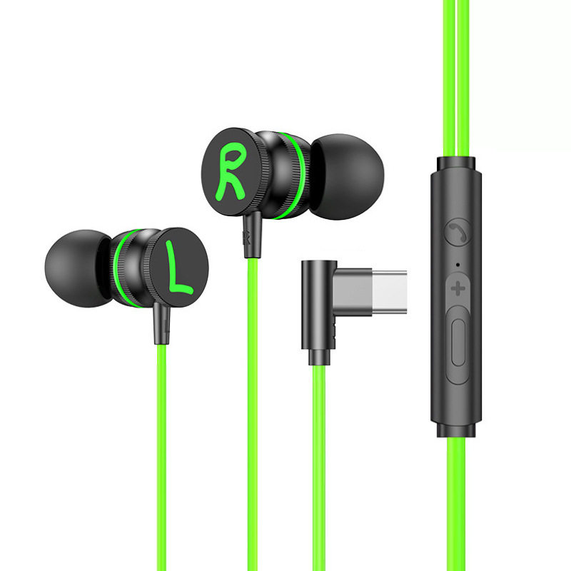 E-Sports Gaming Earphones, In-Ear Wired Headphones for Mobile Gaming, Sound Positioning, with Microphone, Type-C, Heavy Bass Earbuds