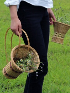 Bamboo Woven Baskets, Guizhou Handmade Baskets, Small Baskets for Children, Children's Stage Props, Double-Shoulder Bask