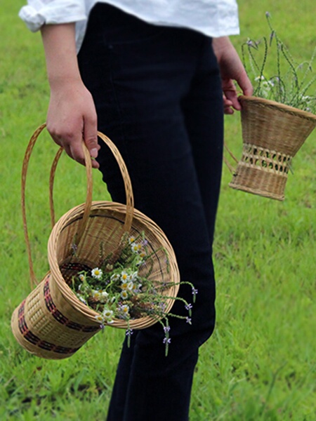 Bamboo Woven Baskets, Guizhou Handmade Baskets, Small Baskets for Children, Children's Stage Props, Double-Shoulder Baskets, Bamboo Products