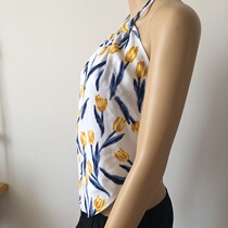 2020 new cool belly pocket ladies sexy cotton silk artificial cotton black background small flower sex Home clothing charm Rose