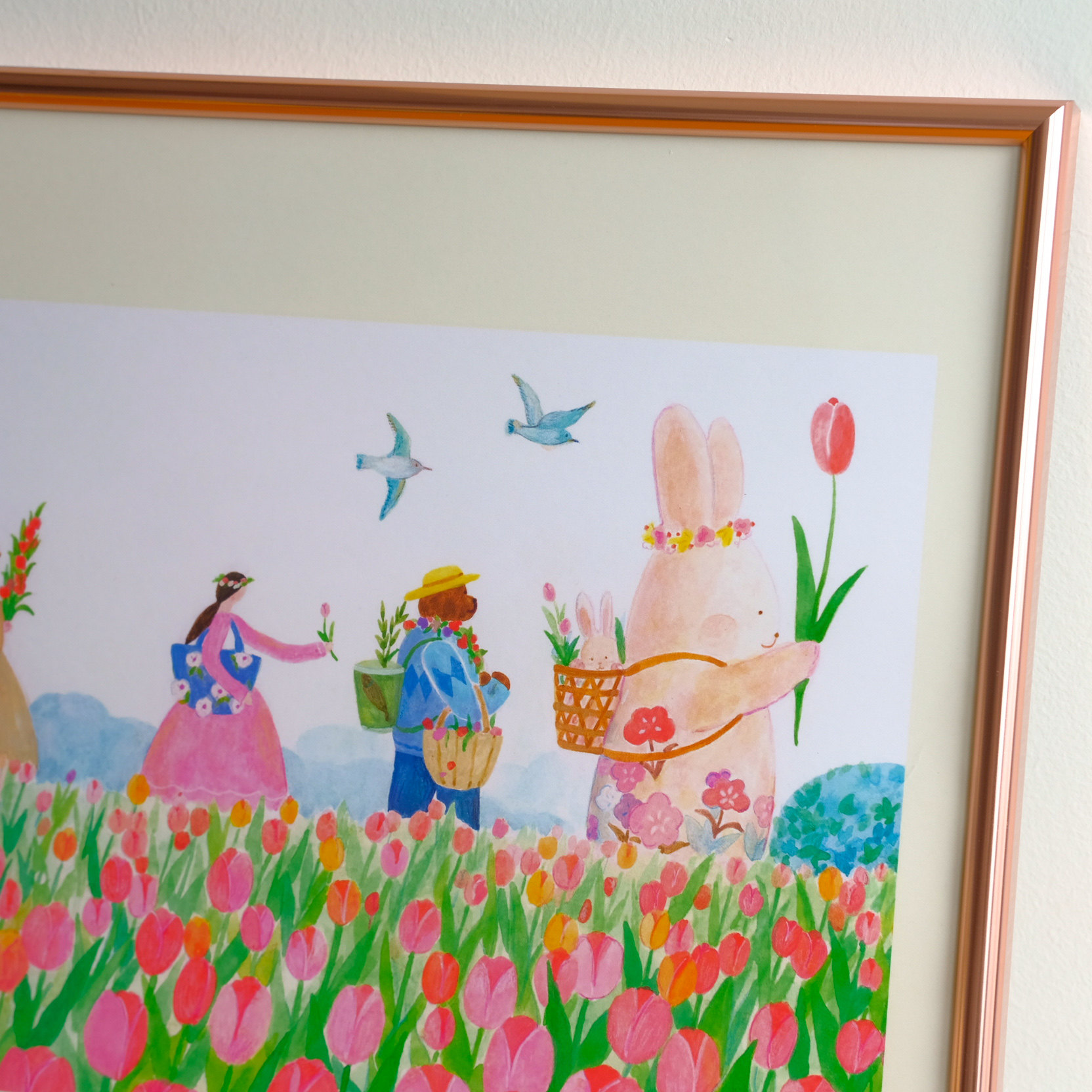 恋は春のように広がる A3ポスター 装飾画 春 女の子のハート イラスト