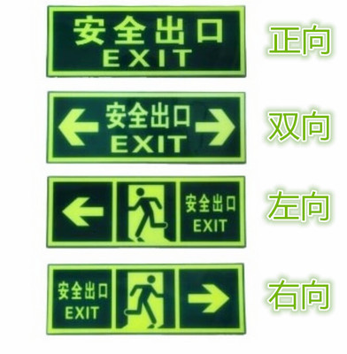 Fire emergency lighting Self-luminous safety exit sign board Sign board Lamp evacuation sign board Wall sticker luminous