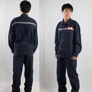 Winter nam cotton chuyên nghiệp denim overalls thiết lập nhà máy tự động sửa chữa hàn điện rửa quần yếm denim