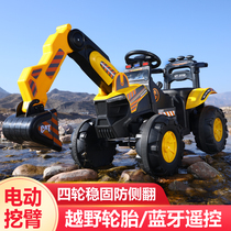 Childrens excavator toy car can sit on human Electric remote control engineering vehicle super large hook boy charging excavator