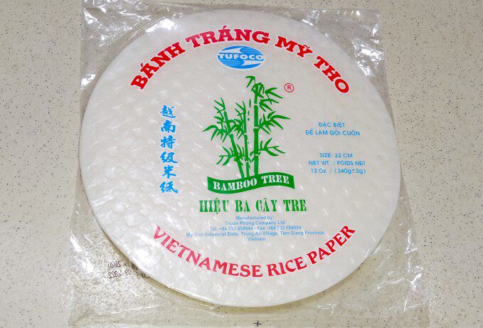 MY THO 340g THREE BAMBOO SPRING ROLLS 22CM VIETNAMESE THIN RICE SKIN PREMIUM RICE PAPER VERMICELLI SPRING CAKES