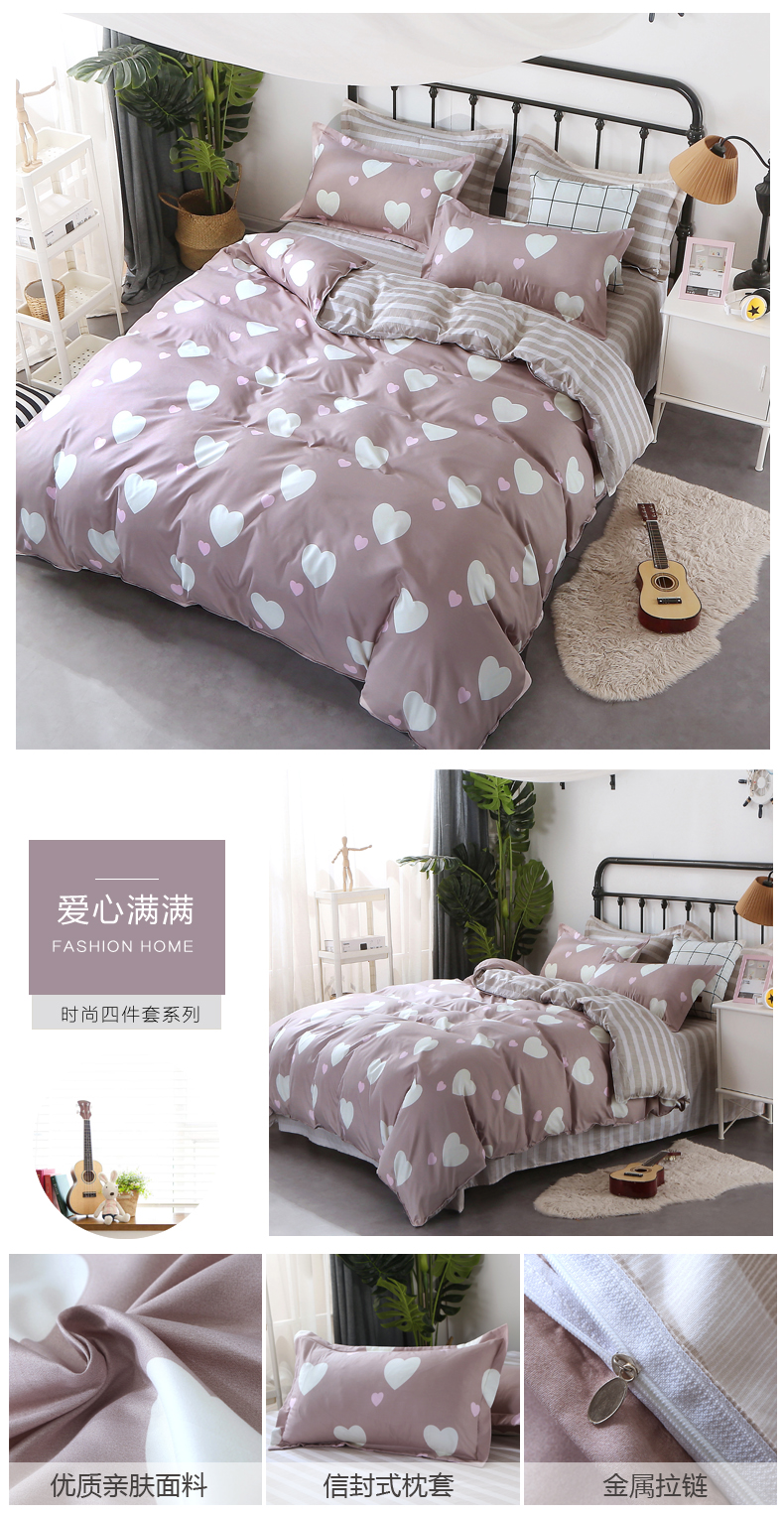 Rửa bông net tấm màu đỏ quilt cover mảnh duy nhất 2 piece bộ quilt cover 1.5 m1.8 m duy nhất giường đôi trên ba mảnh bốn bộ