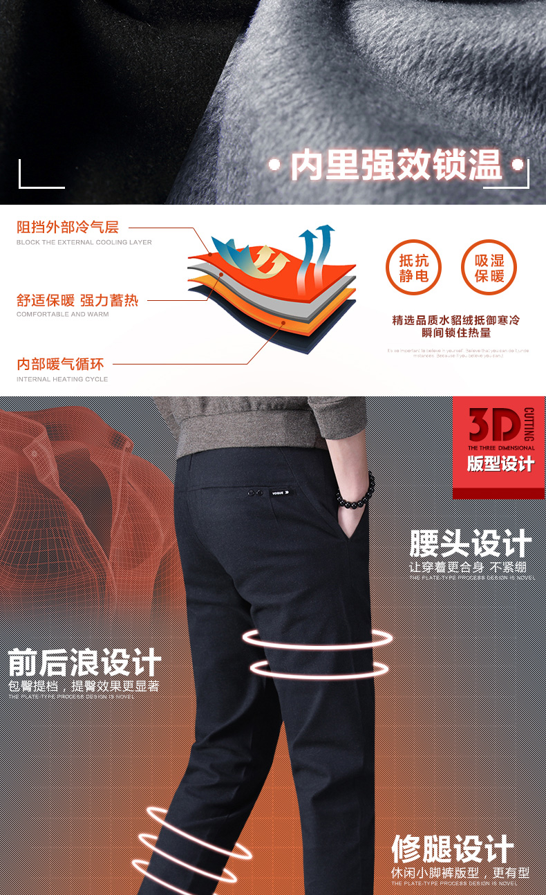 Xu hướng mùa thu nam hoang dã cộng với quần nhung xuân hè mới 2018 thể thao quần âu nam thu đông áo nam hàng hiệu