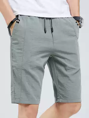 Ice silk casual shorts men's trend loose tight waist wear summer ultra-thin sports five-point beach five-point pants