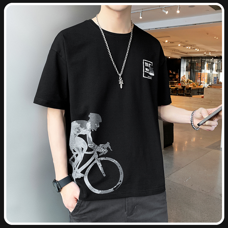 Spring and summer men short sleeves T-shirt tide cards easy round collar clothes 2022 new youth T-shirt men's clothing blouses