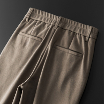 Corduroy mens casual pants loose straight hairy long pants 2021 autumn and winter new work mens pants