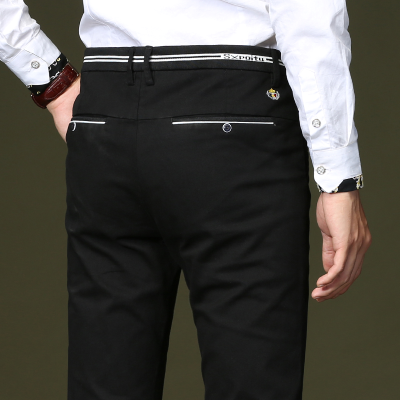 Business casual Western pants men's fall new pure cotton long pants men's Korean version of work style work Western-fitting pants