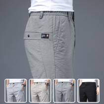 2022 Summer ice silk ultra-thin breathable positive dress Western pants men anti-wrinkle and bronzed business work Western dress pants