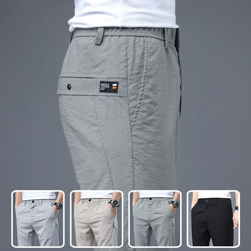 Летний шелковый ультратонкий дышащий пиджак классического кроя, мужские штаны, рабочий костюм