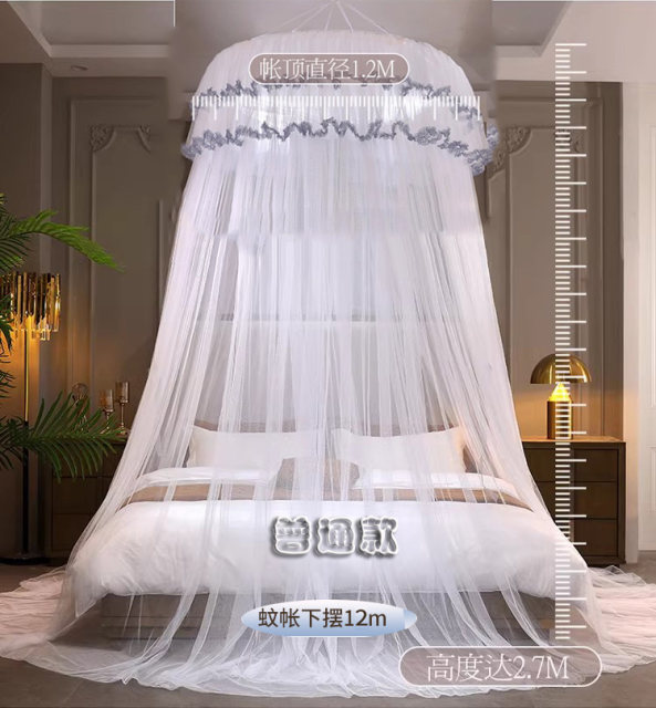 No-punch ceiling dome mosquito net home hanging floor-standing anti-squito bedroom princess style no-installation encryption palace