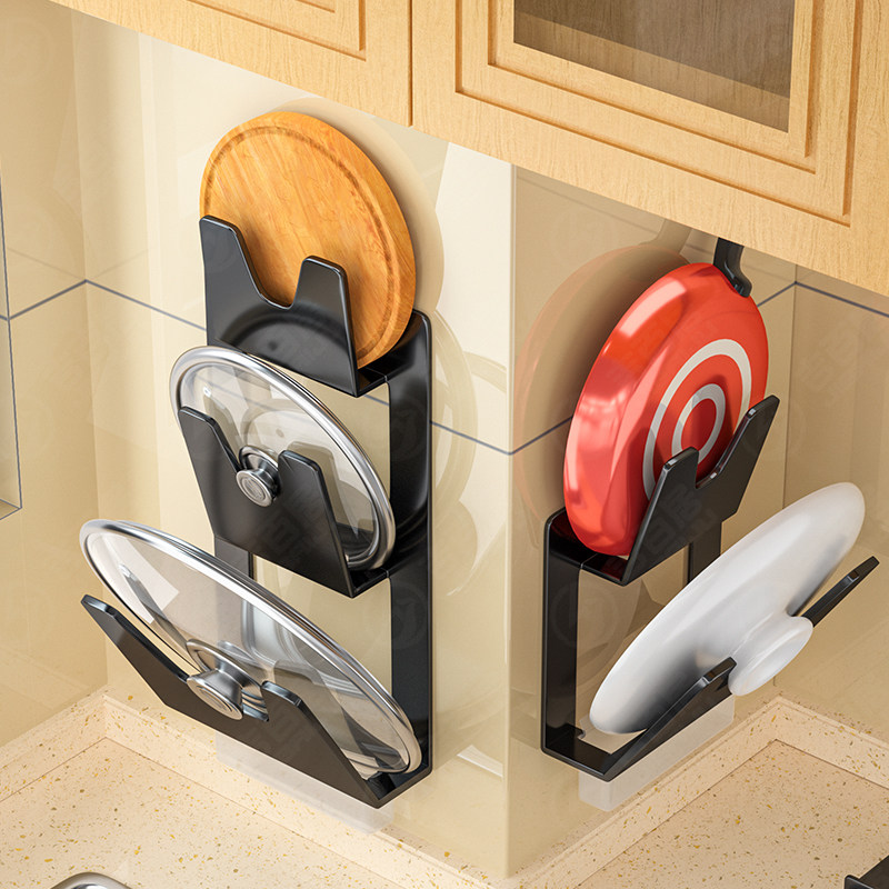 Cadbury's wall kitchen pot lid shelf wall-mounted non-punching cutting board storage artifact home complete shelf