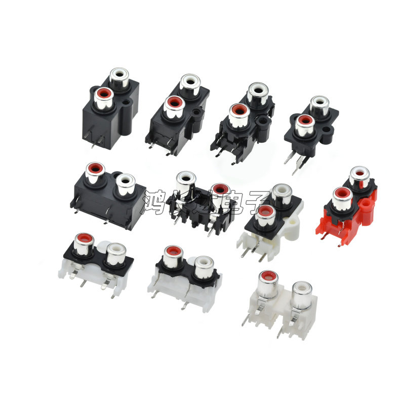 rca Audio Mother seat speaker Video connector spigot TV Sound insert mouth av socket plug RCA lotus seat-Taobao
