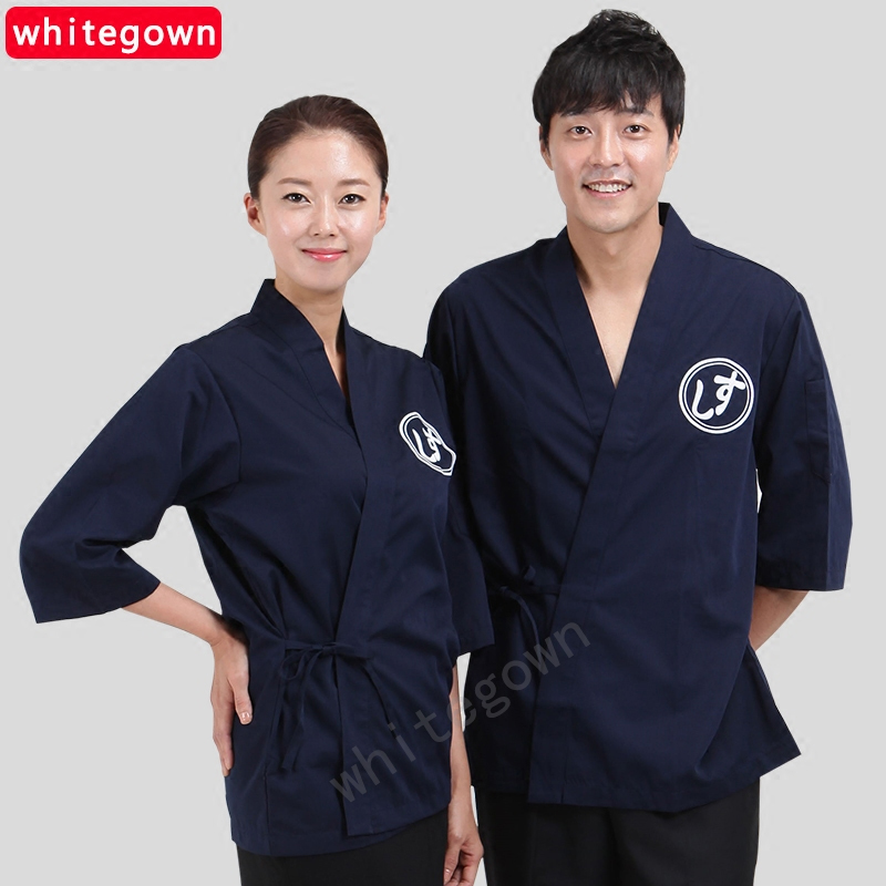 Japanese Dining Hall Clothing Day Style Chefs Serving Men And Women Sushi Clothes 70% Long Sleeves Spring Autumn Korean Cuisine Attendant Tooling