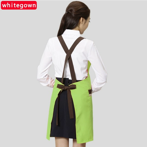 [Whitegown] Новый фартук корейский апрельский кафе кафе -ресторан Gongfang Институт и униформный дом чистый апрель