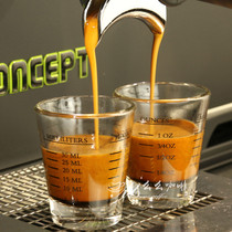 2 Glass espresso cups espresso measuring cups 4 kinds of scale conversion professional coffee flow Cup 45ml