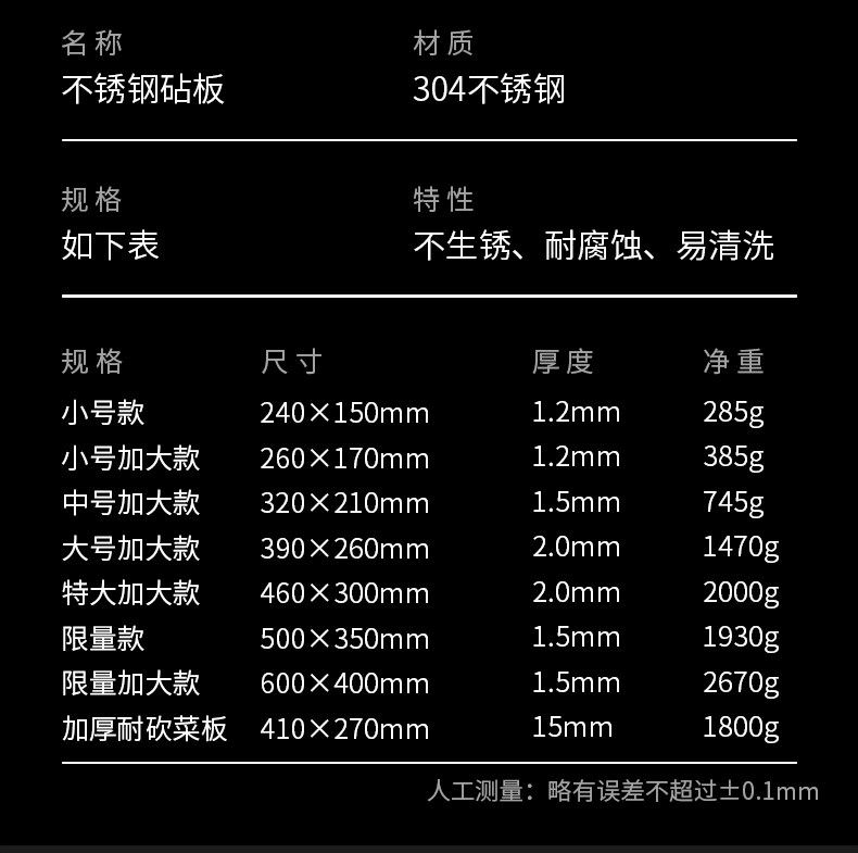 304不锈钢切菜板 抗菌防霉 双面可用 图14