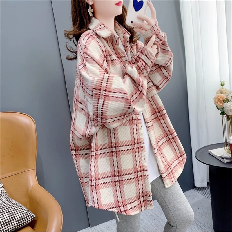 Brushed Thickened Shirt for Women, New Popular Autumn and Winter Jacket, Retro Hong Kong Style Layered Plaid Shirt for Middle and High School Students and College Students Brushed Thickened Shirt for Women, New Popular Autumn and Winter Jacket, Retro Hong Kong Style Layered Plaid Shirt for Middle and High School Students and College Students