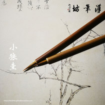 Han Pinfang Little Wolf Guima brush painting characters Chinese painting outline elasticity is good