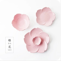 Sakura dishes tableware set Japanese fruit plate ceramic afternoon tea dessert breakfast flat plate shooting props
