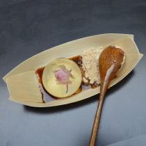 Disposable wood chip boat jelly water Xinxuan cake wooden skin boat ice cream boat standard sushi boat fruit boat 10 pieces