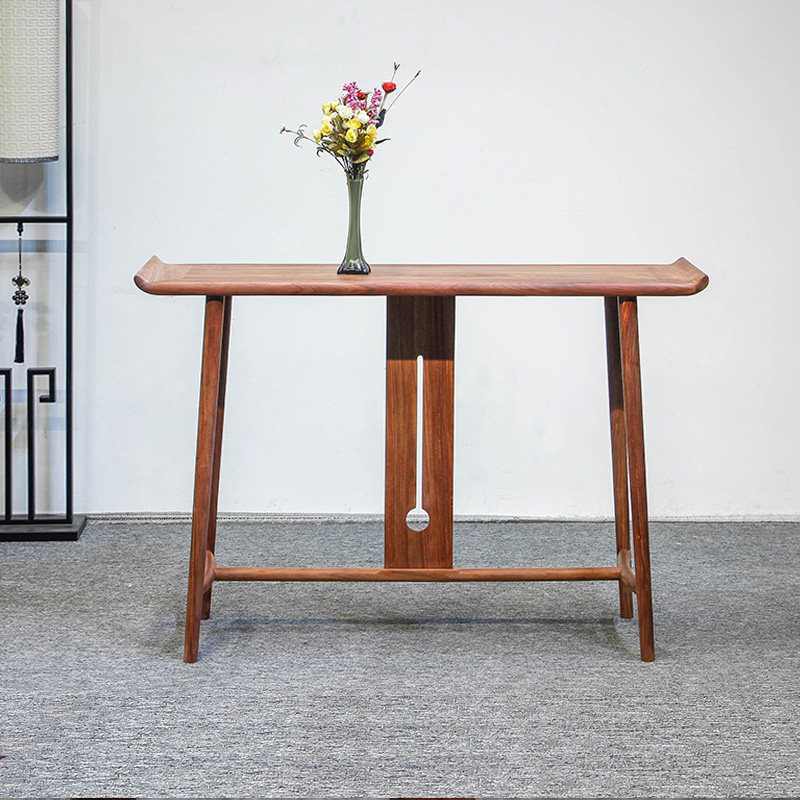 Genguan Table Bar Case Imitation Ancient New Chinese Africa Small Leaf Purple Sandalwood Full Solid Wood Red Wood for Table Desk Zen furniture