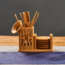 Bamboo tea ceremony Six gentlemen set Tea art Tea tray Accessories Kung Fu tea set Tea needle Tea clip Tea leak tea spoon