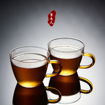 Grass people household handmade small tea cup heat-resistant glass tea cup Japanese hammer style kung fu tea cup with handcup