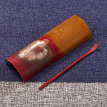 Grass people handmade copper inlaid silver chisel carved pure copper tea household copper tea dial Zen kung fu tea accessories