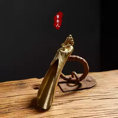 Cao Mu Confucius Pure Copper Tea Dharma Handmade Brass Teaspoon Retro Teaspoon Teacao Six Gentlemen